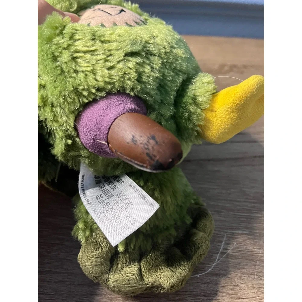 Disney Plush Pirate Parrot Green Anchor Skull Hat Stuffed‎ Animal Toy READ